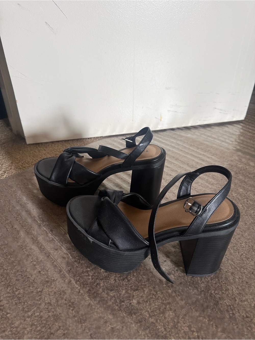 torrid Black Knotted Platform Block Heel Sandals
